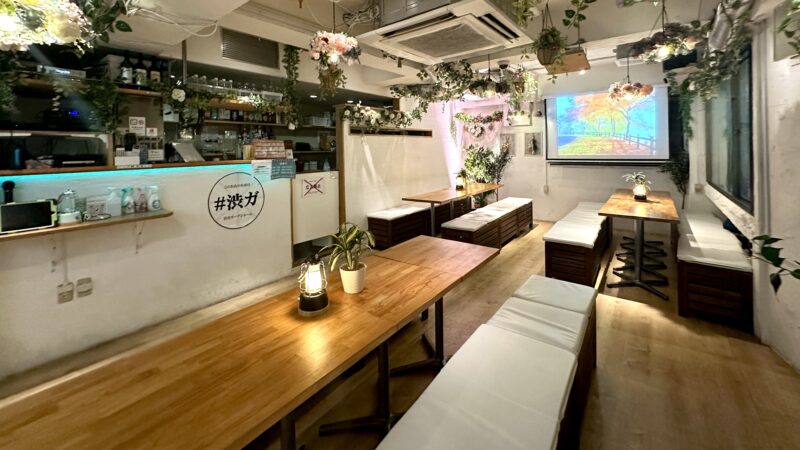 渋谷で貸切パーティールームをお探しならココ!ドライフラワーが可愛い15名~45名様向けのおしゃれな空間。カラオケやゲームも楽しめる!渋谷駅徒歩1分の好立地でアクセス抜群。